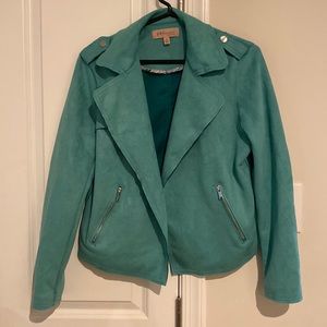 Faux leather blazer. Super soft and loose fit. Gorgeous accents.